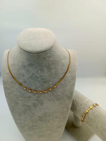 Set of 1 Bracelet and 1 Necklace with Stars