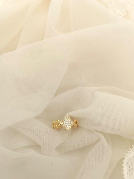Strass Flowers Ring
